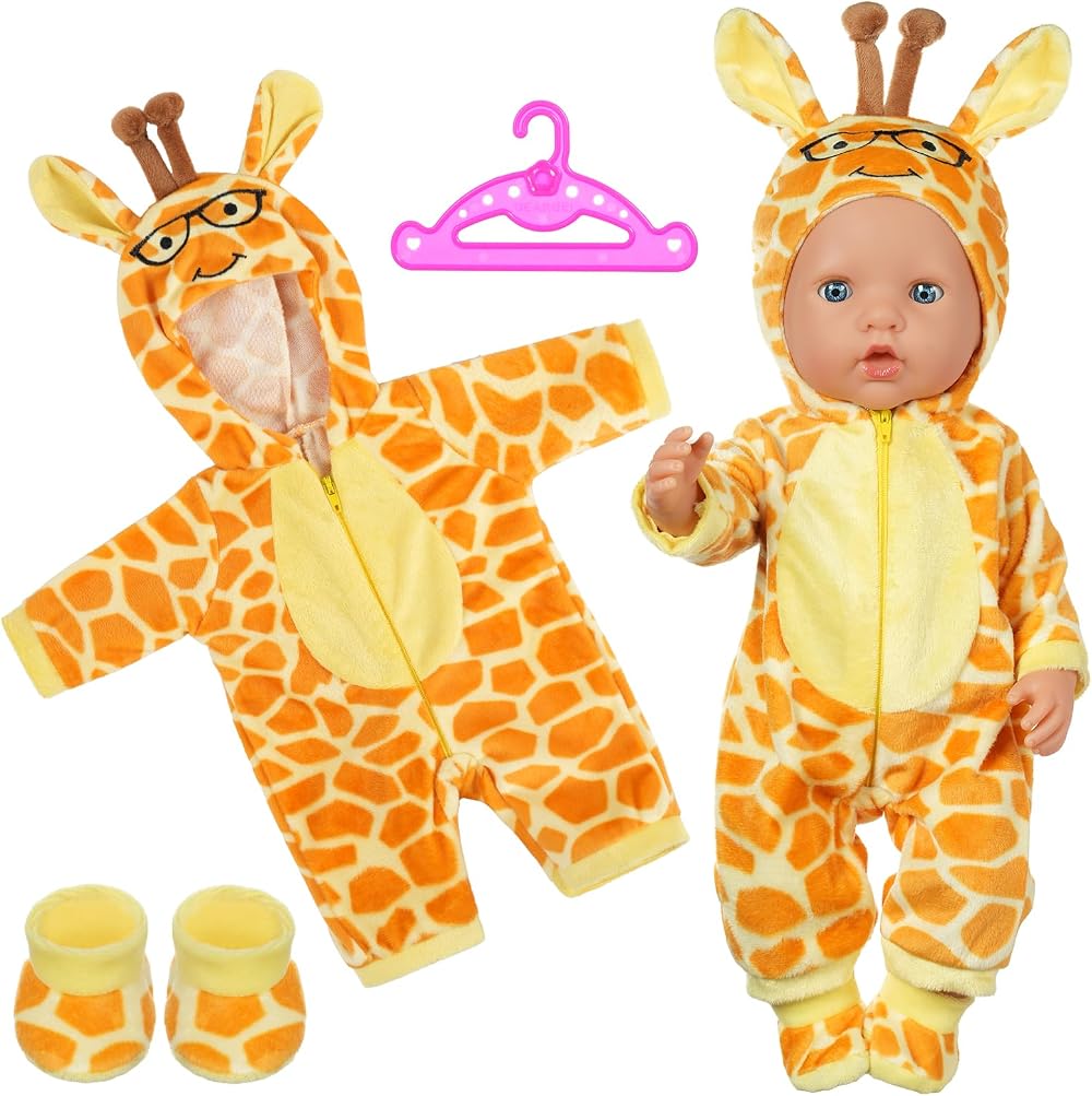 Aolso 14-18 Inch Baby Doll Clothes Hooded Jumpsuit with Coat Hanger