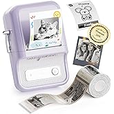 NIIMBOT B21 Pro Label Maker, 300DPI HD Label Printer, Ideal for Notes,Photos, Study Graphics, Memo Maker,50x30mm Label(Purple)