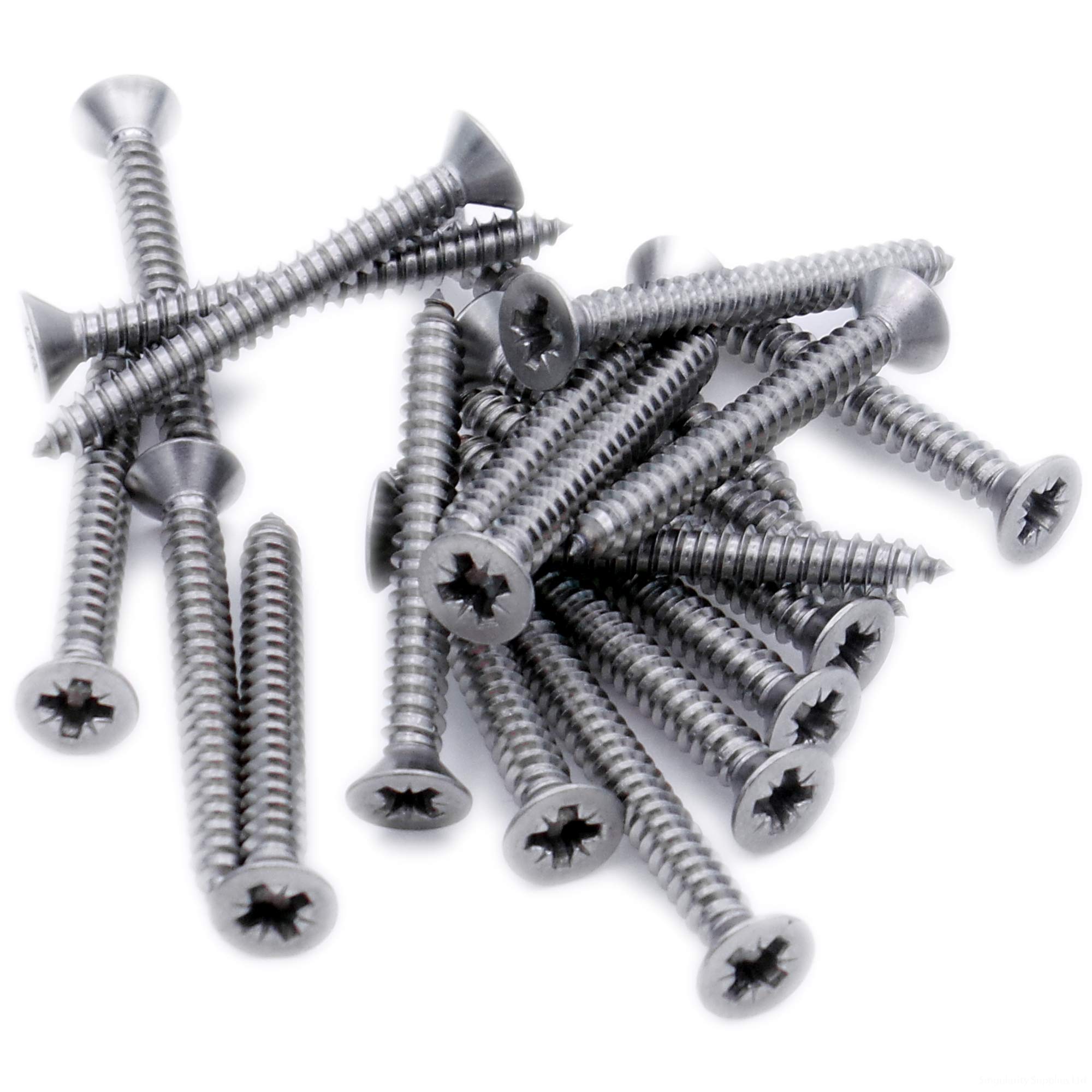No.2 x 0.3125 (2.2mm x 8mm) Pozi Countersunk Self-Tapping Screw - Stainless Steel (A2) (Pack of 20)