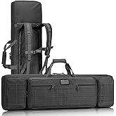 lollwolf 36/42/46 inch Soft Rifle Case Double Rifle Bag for Hunting Shooting Range, Long Gun Carry Bag with Lockable Zipper and Backpack Strap