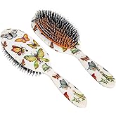 Rock & Ruddle Natural Mixed Bristle Hair Brush for Women and Kids (Large, 21 cm) - Perfect for Wet or Dry Hair, Detangling Smoothing Blowdrying - Designed & Made in UK - Beautiful Butterflies