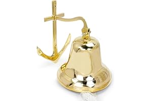 11" Large Nautical Premium Ringing Brass Bell With Polished Shiny Finish | Beautiful Pirate Themed Decor | Christmas Special 