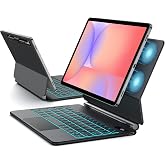 JUQITECH Magic Style Keyboard Case for Samsung Galaxy Tab S11 S10 Lite S9 | For S10 Lite/S10 FE/S9 FE 10.9" S11/S9/S8/S7 11", LED Battery Display, Backlit Trackpad Keyboard Floating Magnetic Stand Case