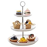 Sweese 3 Tier Cupcake Stand- White Porcelain Cake