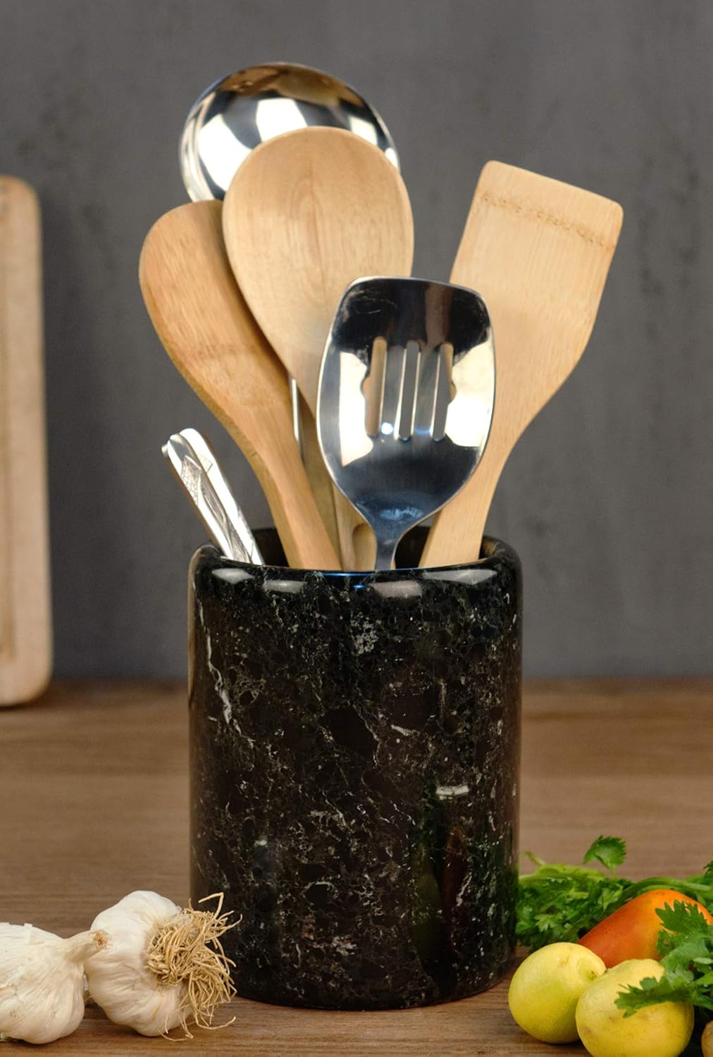 Utensil Holder Spoon Caddy Countertop Handmade Marble