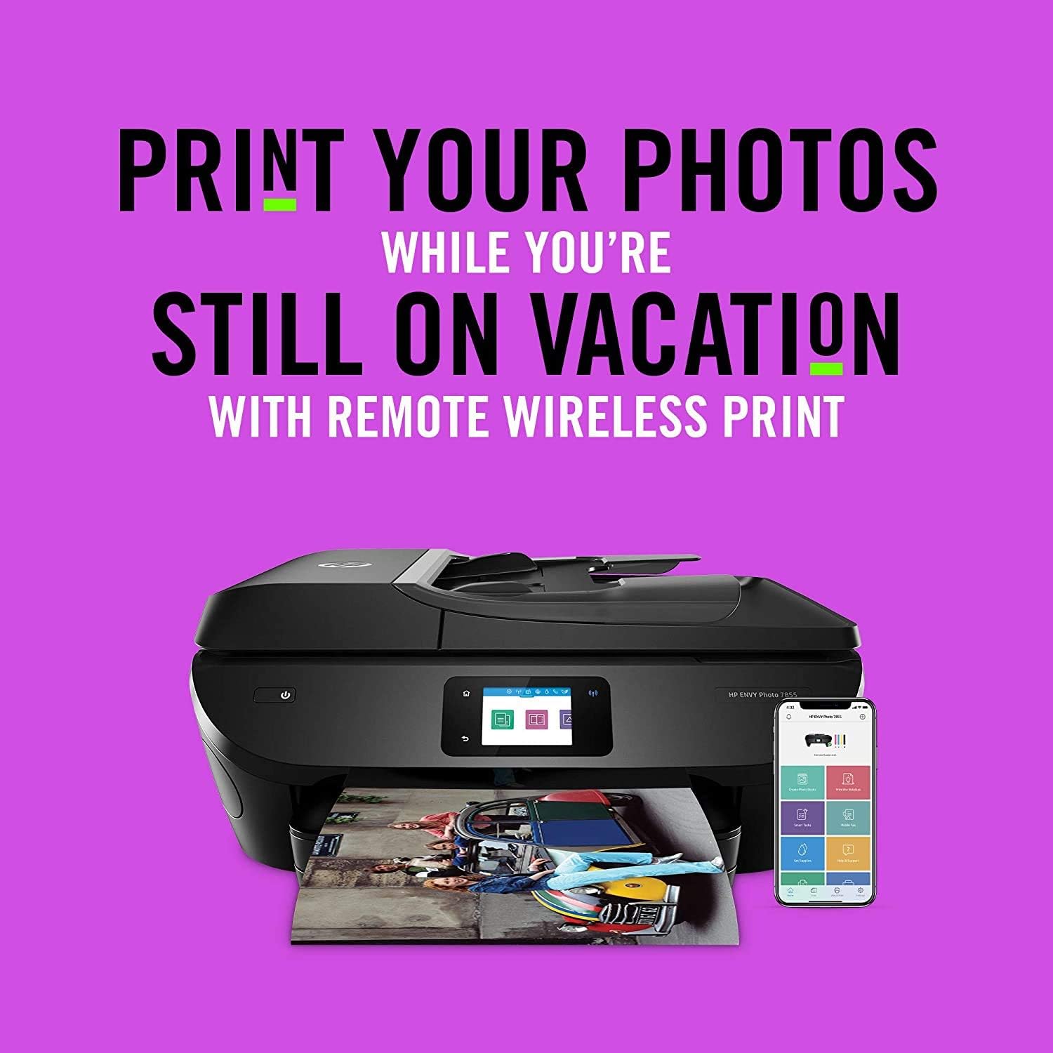 HP ENVY Photo 7855 All in One Photo Printer with Wireless Printing, HP Instant Ink ready, Works with Alexa (K7R96A): Electronics