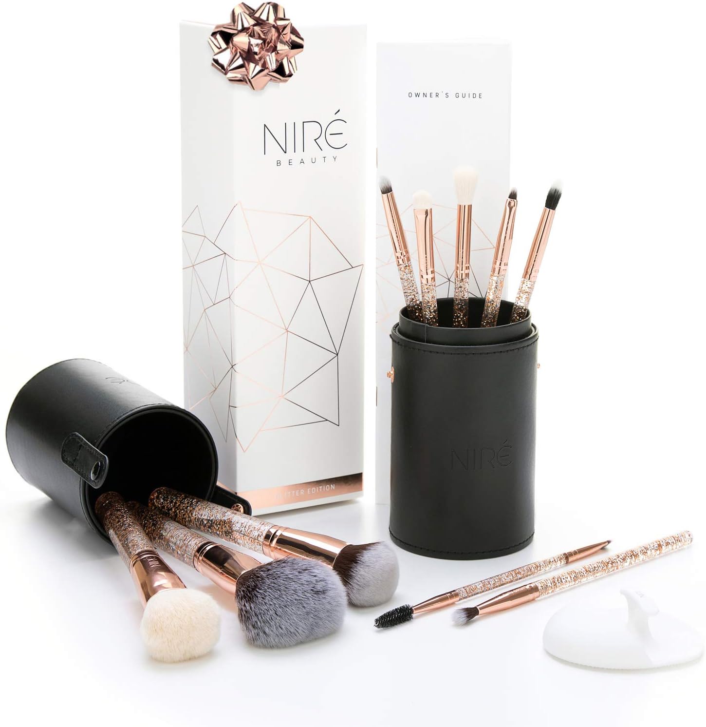Niré Beauty Essential Glow Makeup Brush Set with Make up Brush Holder