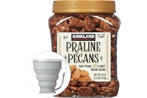 Kirkland Signature Praline Pecans, 2.5 lbs. Item 1209607. Bundle with MORALZA Silicone Collapsible Cup 200ml - 2 Items.