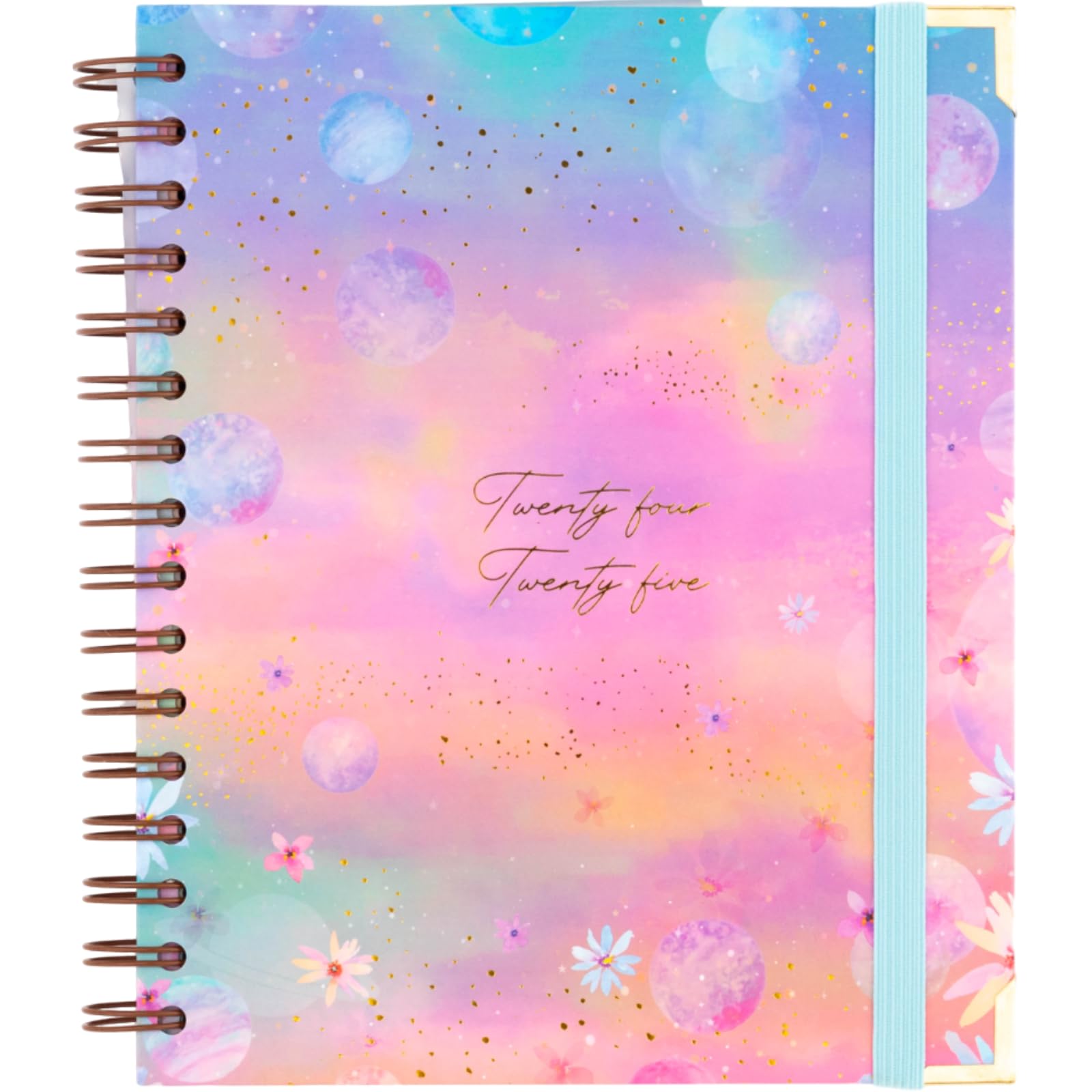 Agenda 2024 2025 - A5 (16,5x20,5 cm), Día Página, Organizador Académico, Español e Inglés, Índice Lateral con cada Mes, Cierre de Anillas Doble Wire’o - FSC Mix AEN-COC-000243 - Takenote Sara