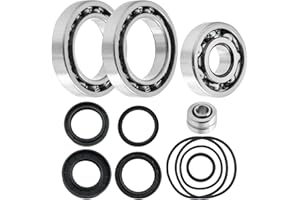 Saihisday 91051-HC4-003 Rear Differential Ring Pinion Gear Bearings Seals Kit and Nut Tool, Replacement for FourTrax 300 2x4 