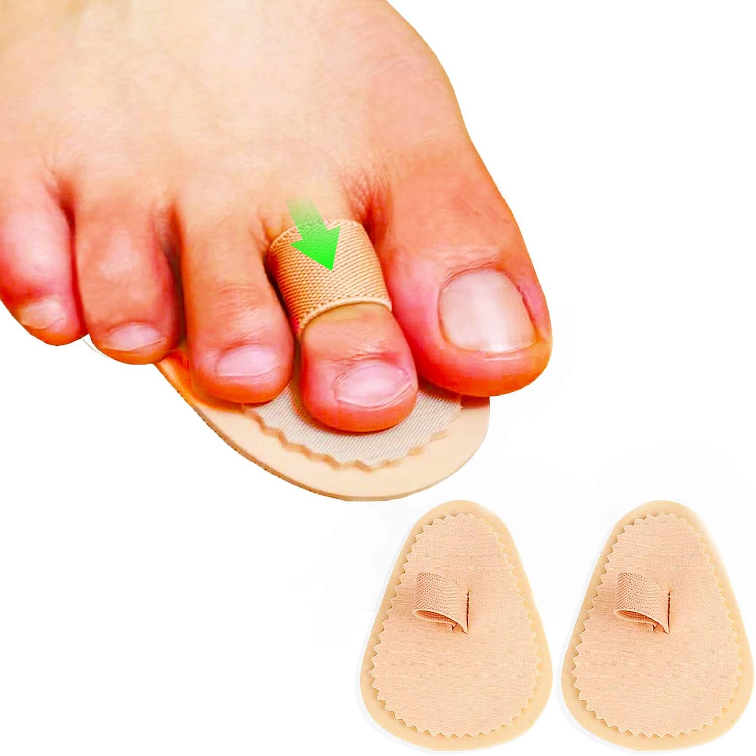 Mcvcoyh Adjustable 2 Loops Toe Splint, Hammer Toe Cushion for Toe Claw Curled & Crooked Toes - Support Guard Protector for PrePost