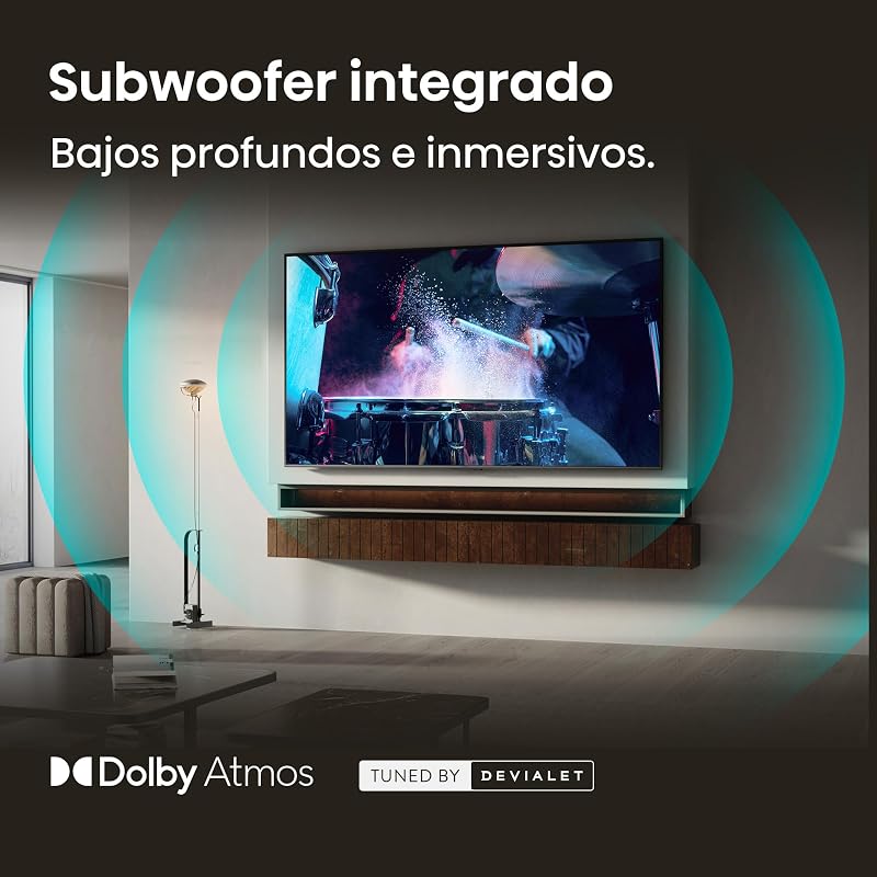 75U7SE - Smart TV MiniLED 75 polegadas, Hi-QLED MiniLED, Modo de Jogo nativo a 144 Hz, Subwoofer integrado, Motor de IA Hi-View, IMAX Melhorado, Modo Cineasta, Dolby Vision IQ, HDR 10+ Adaptativo