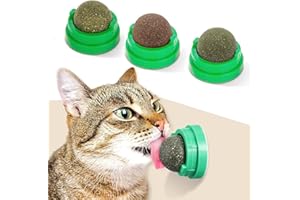NON-SQUARE 3 Pack Catnip Ball, Three Flavor Choose Magic Cat Balls Cat Nip Balls, Self-Adhesive Wall Mounted 360 Degree Rotat