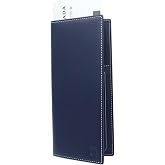 Pacer Go Genuine Leather RFID Blocking Long Passport Holder Passport Cover (Dark Blue)