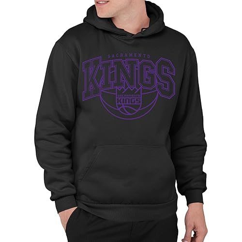 Junk Food Sacramento Kings NBA Monochromatic Arch - NBA Adult Pullover Hooded Fleece For Men & Women Black