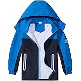 IjnUhb Waterproof Hooded Jacket for Boys Girls,Kids Raincoats Outdoor Windbreaker Dinosaur Rain Jacket