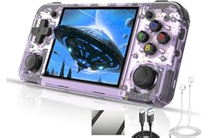 EWDGOES RG35XX H Handheld Game Console 3.5-in IPS Screen H700 3300mAh RG 35XX H Preinstalled System 64GB Transparent Purple