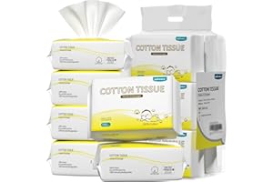 Winner 100% Cotton Dry Wipes, USDA Certified Baby Wipes, Soft & Gentle, Hypoallergenic & Unscented for Baby Sensitive Skin, Use Wet/Dry for Diaper Changes, Meals & Cleanup, 600 Count, Pack of 6