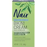 Nair Bikini Cream with Green Tea Sensitive Formula, 1.7 Ounce | Sensitive Skin Formula, Bikini Hair Removal, Dermatologist-Tested, Soft &amp; Smooth Skin
