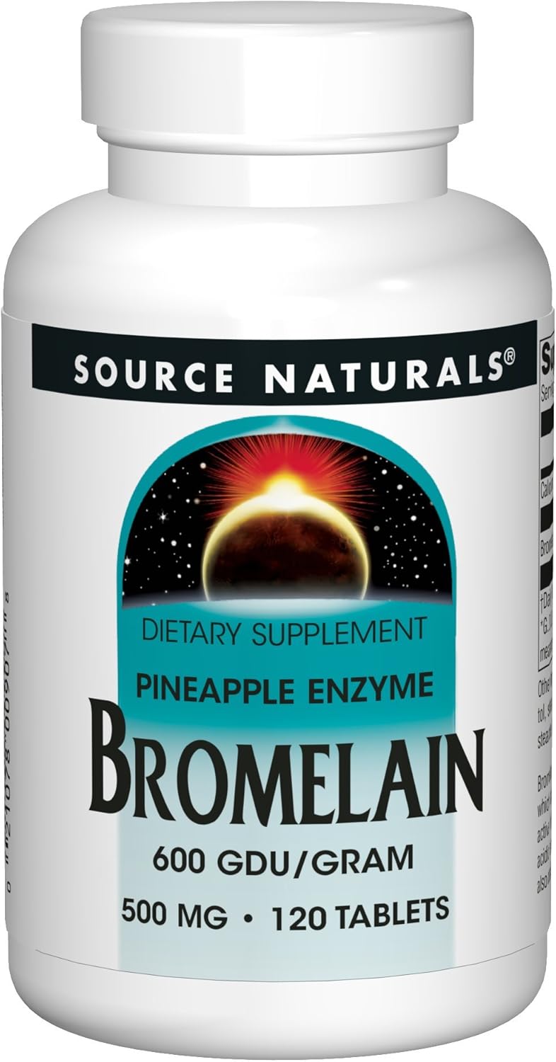 Source Naturals Bromelain 500mg Proteolytic Enzyme Supplement - 120 Tablets (Pack of 2): Health & Personal Care