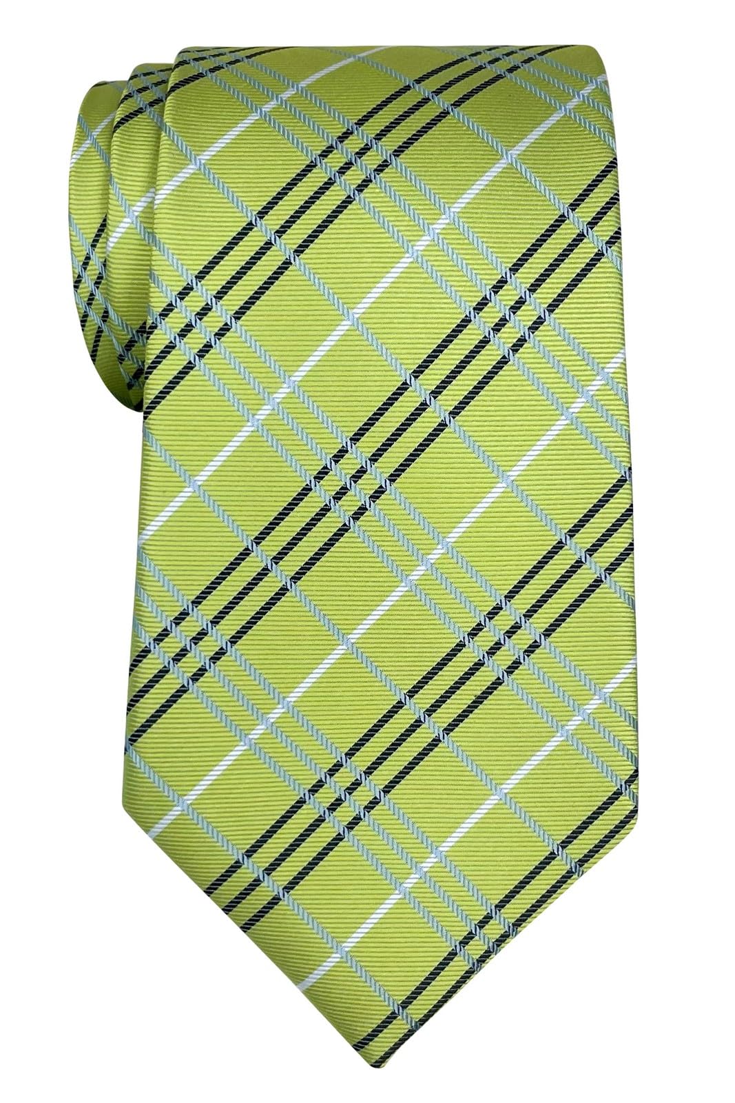 Retreez Tartan Check Styles Woven Microfiber Men's Tie Necktie - Green