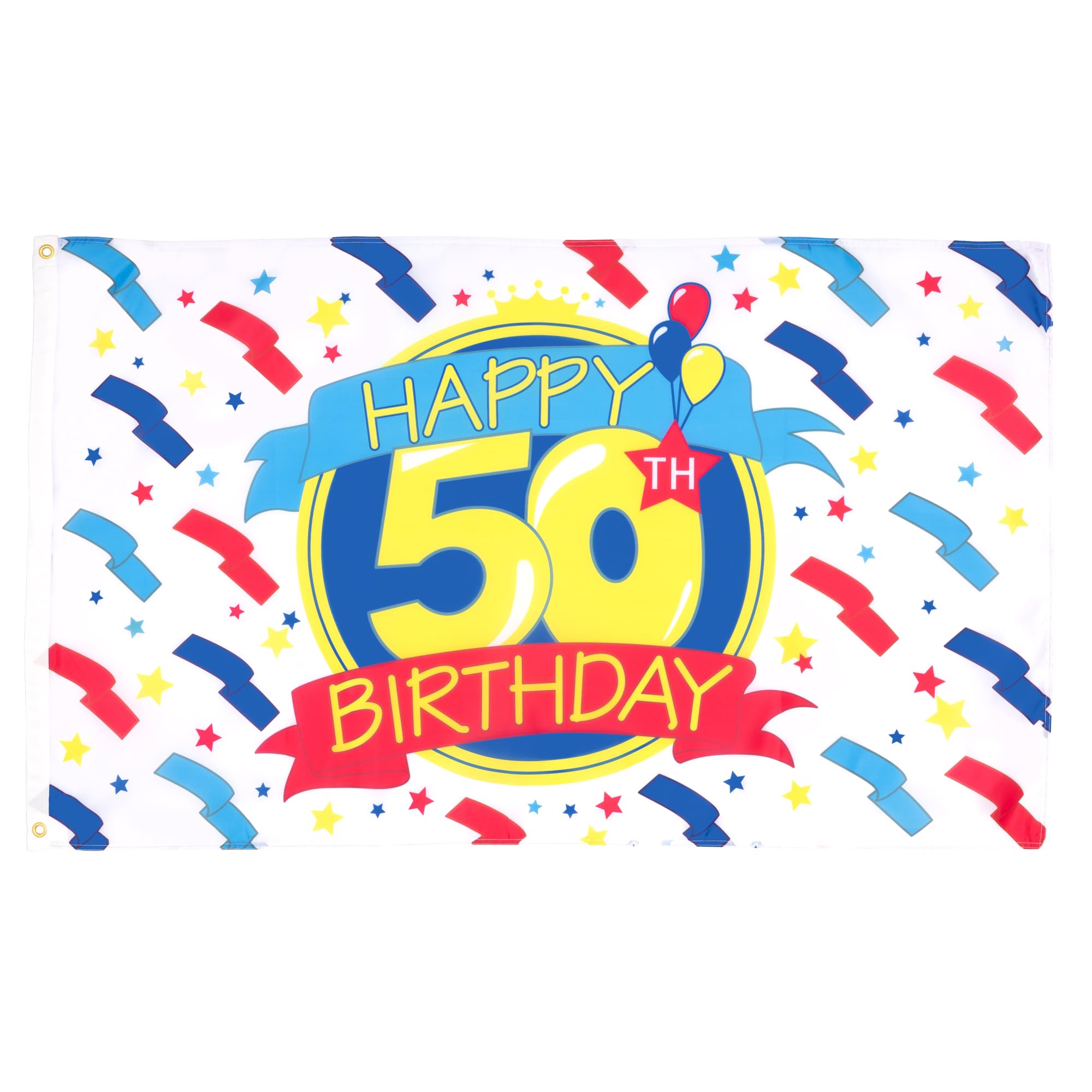 AZ FLAG - Happy 50Th Birthday Flag - 3x5 Ft - 100D Polyester 50Th Birthday'S Party Banner with Two Metal Grommets - Fade Resistant - Vivid Colors - 3' x 5' Feet - 150x90 Cm