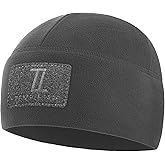 Temple Tape Tactical Beanie Hat - Front & Back Patch Panel - Multi Season Military Hats for Men - Mens Patch Army Beanies