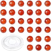 CMBYN 10mm 100pcs Natural Stone Beads Carnelian Round Genuine Stone Beading Loose Gemstone Hole Size 1mm DIY Charm Smooth Beads for Bracelet Necklace Earrings (Carnelian 10mm)
