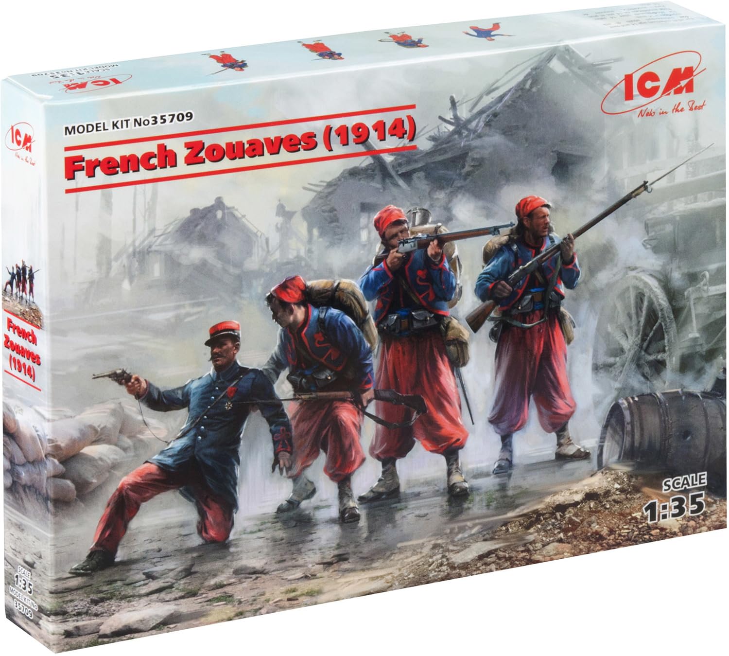 ICM ICM35709 1:35-French Zoaves (1914) 4 Figs