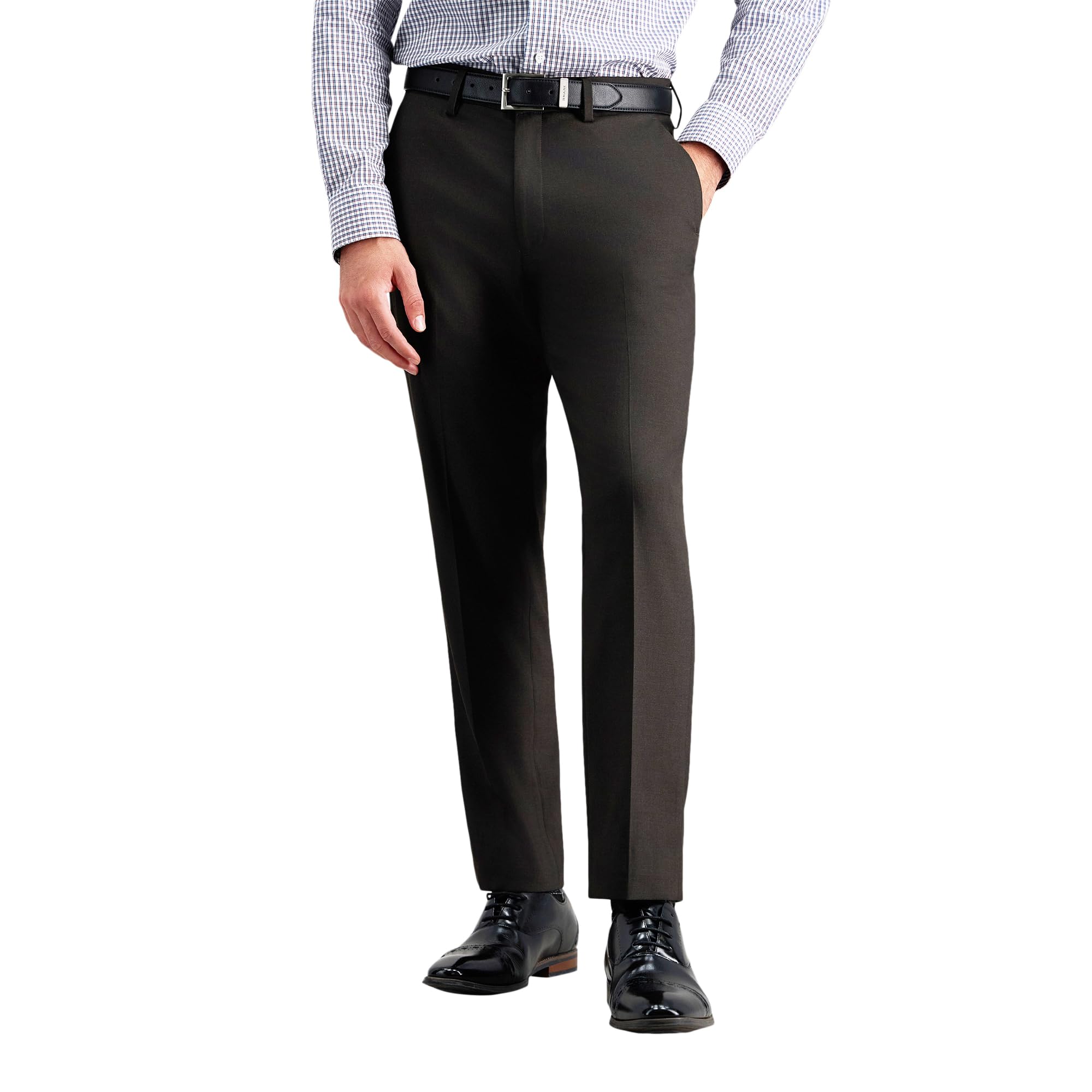 Haggar Men's JMH Straight Fit Dress Pant - Chocolate 32x29 Image