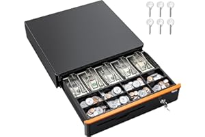Tera 16" Auto Open Cash Register Drawer Insert Tray 5 Bill 8 Coin for Point of Sale (POS) System with Removable Cash Tray Med