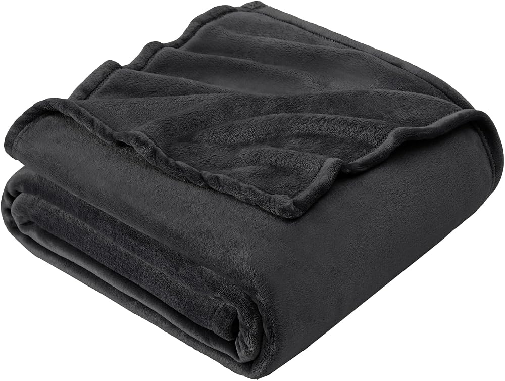 EHEYCIGA Fleece Blanket Double Size 150x200 Dark Grey Soft Flannel