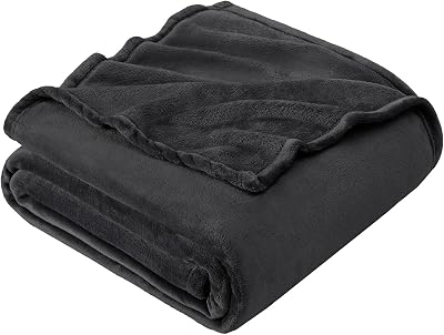 EHEYCIGA Fleece Blanket Double Size 150x200 Dark Grey Soft Flannel