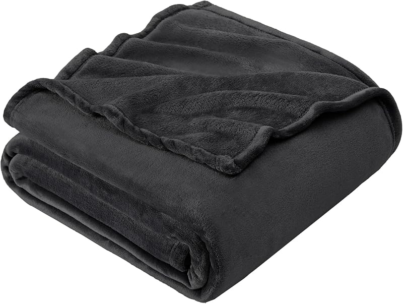 EHEYCIGA Fleece Blanket Double Size 150x200 Dark Grey Soft Flannel