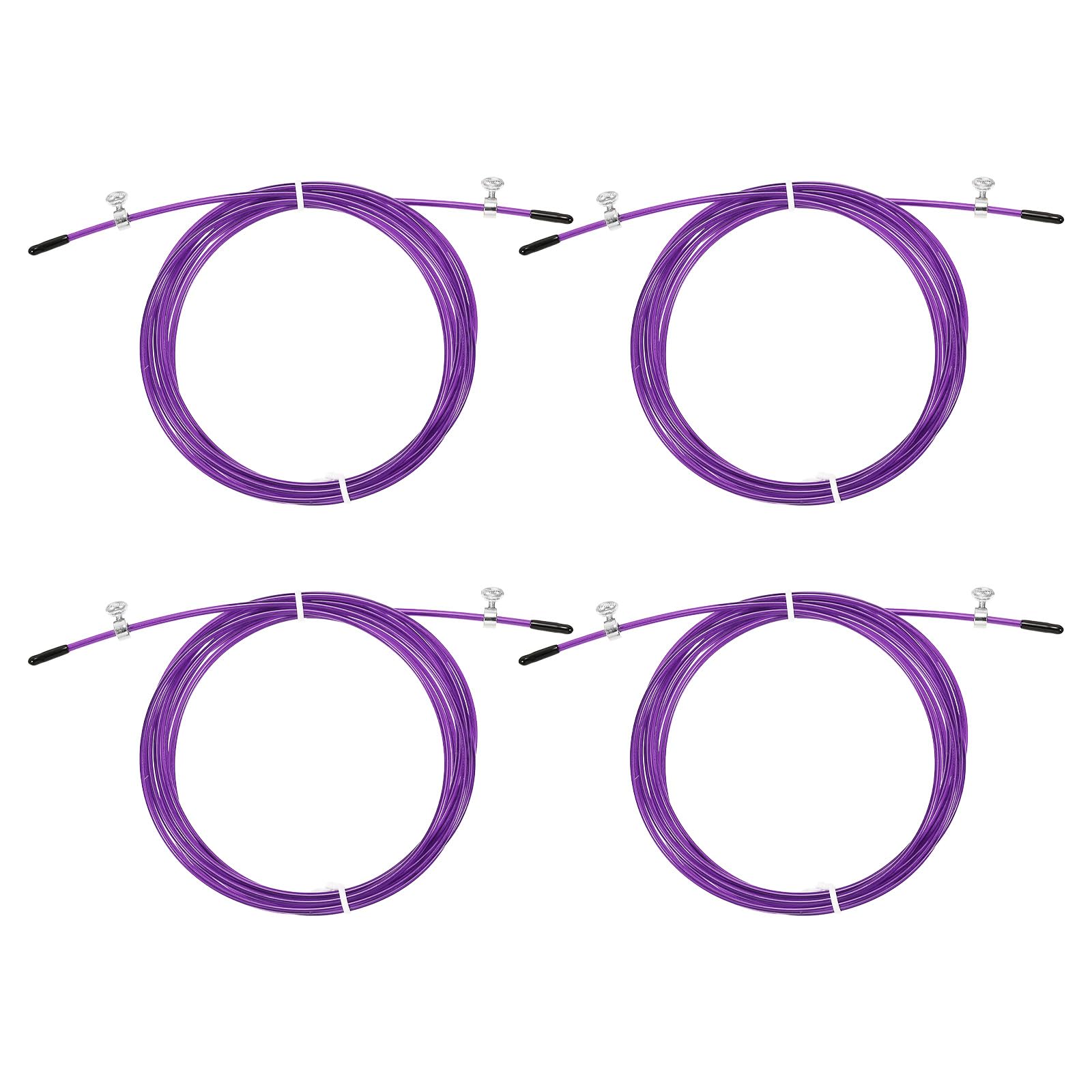 PATIKIL 10Ft Speed Jump Rope Replacement Cable, 4 Pcs 2.5mm Professional Skipping Rope Steel Wire Replace for High Speed Jump Ropes, Purple