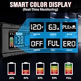 Husgw 15A Car Battery Charger 12V/24V Smart Maintainer with LCD Temp Comp view 8