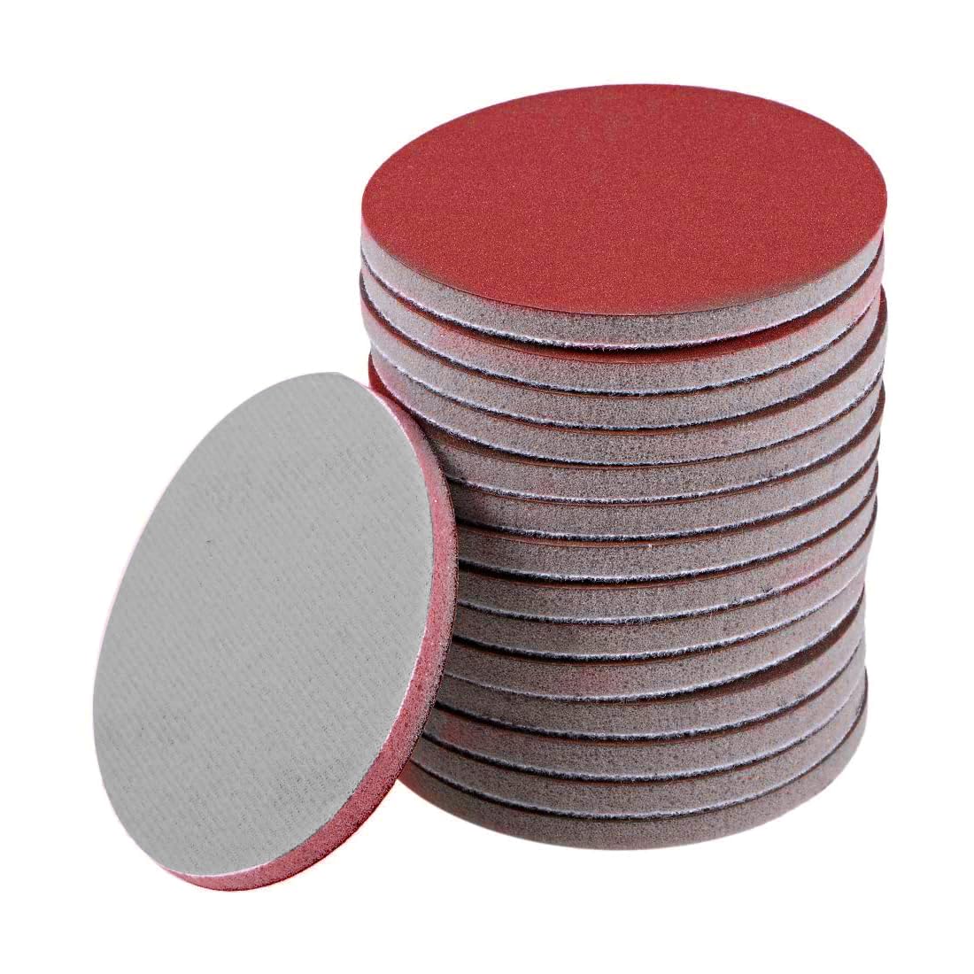 MACHSWON 3 Inch Sander Pad Sanding Sponge for Auto Wood Drywall Metal Brown Corundum 800 Grit 15 Pcs