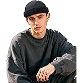 Clakllie Mens Brimless Hat Causal Docker Cap Lambswool Beanie Hat Daily Skull Cap Winter Sailor Fisherman Leon Hat