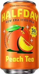 Halfday, Prebiotic Peach Iced Tea, 12 Fl Oz Can