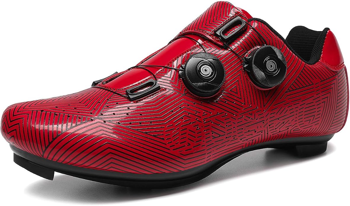 Herren Rennradschuhe Kompatibel SPD/SPDSL Doppelratsche MTB Cleat Heimtrainer Atmungsaktiv
