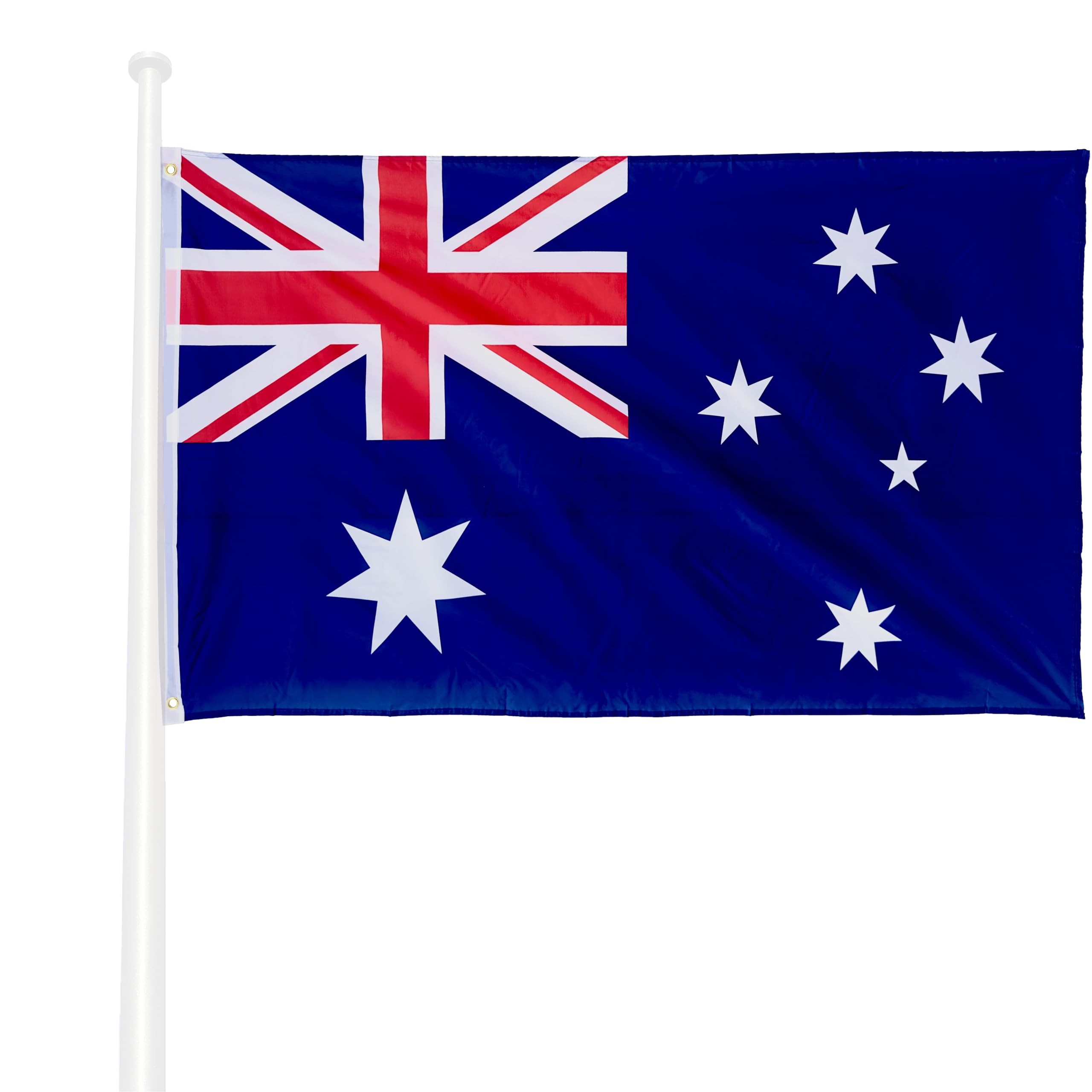 KliKil Australia Flag Large Size 150 x 90 cm with 2 Metal Eyelets for Easy Mounting Long Lasting Print UV Resistant and Light Wind - Official Australian Decorative Flag