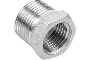 PYSRYCH Avanty Stainless Steel 304 Reducer Hex Bushing, 1-1/4" NPT Male to 1" NPT Female, Reducing Cast Pipe Adapter Fitting
