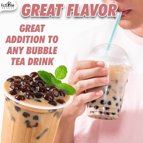 FUSION SELECT TAPIOCA PEARL – BROWN SUGAR FLAVOR QUICK COOK TAPIOCA, DIY BOBA FOR BOBA TEA READY IN 5 MINUTES, BOBA PEARLS, BUBBLE TEA PEARL S, MILK TEA TOPPINGS (8 OUNCE)
