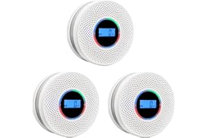COREEL Smoke Detector Carbon Monoxide Detector Combo with Digital Display and Sound Light Alarm, 2-in-1 Smoke & CO Alarm with Battery Operated for Home, Travel or RV