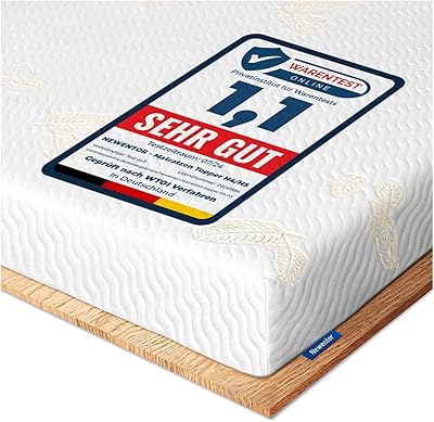 Newentor® Matratzen Topper 180x200cm H4 H5, Matratzentopper 180x200 Schlafsofa Bett Gelschaum, Mattress Topper 180x200 Boxspringbett Öko-Tex Zertifiziert Gel Bezug Kaltschaum 7CM Höhe