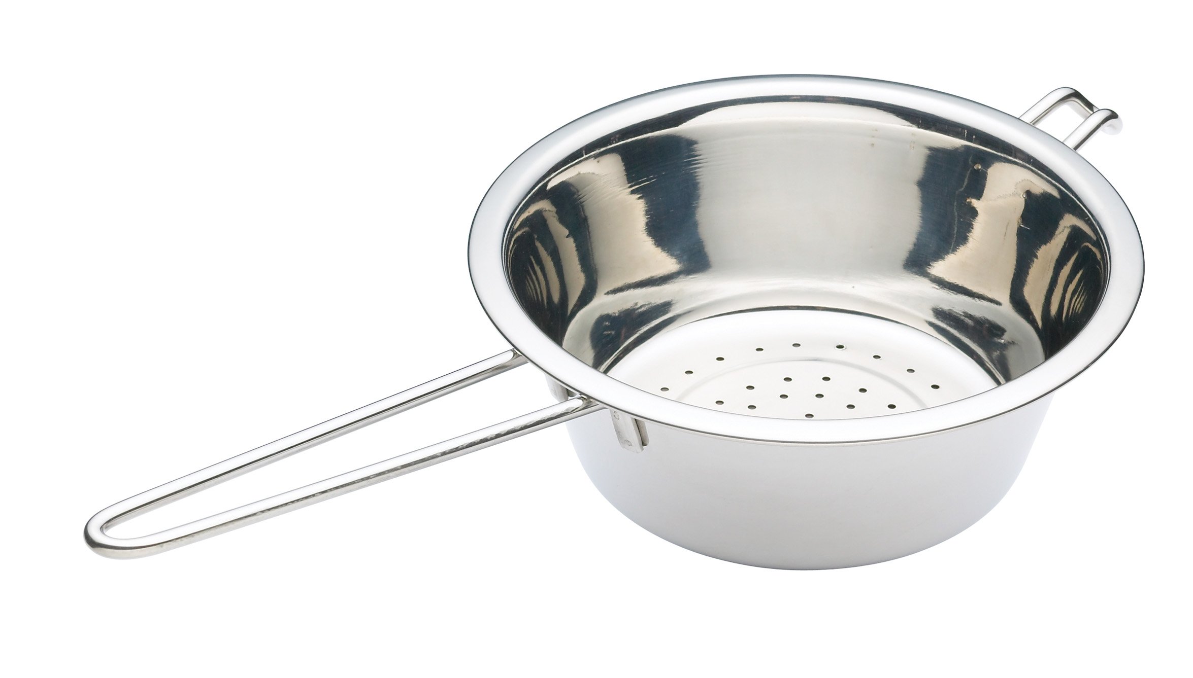 KitchenCraft Stainless Steel Colander with Long Metal Handle, 2 cm (8"), Silver