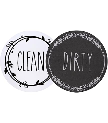 Aimant de lave-vaisselle Dirty Clean, 8,9 cm, réversible double face, mignon, panneau amusant pour lave-vaisselle avec aimant puissant, accessoires pour cuisine, réfrigérateur et buanderie (thème