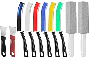TuTuYa 10PCS Crevice Cleaning Brush Set, 6PCS Colorful Gap Cleaning Brush&2PCS Scraper,&2PCS Toilet Cleaning Stone, Cleaning 