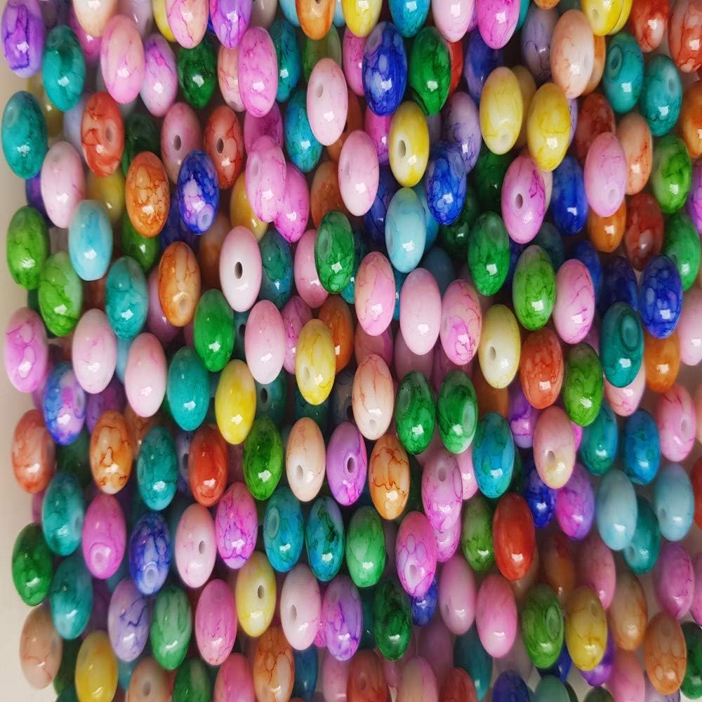 Pretty Pebbles Beads - 50 Drawbench Glass Beads 10mm round Colour Mix