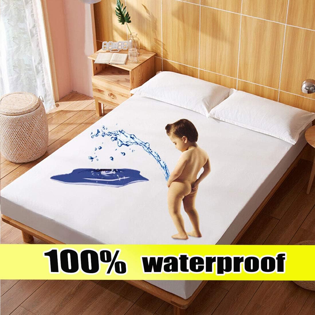 WARM HARBOR Queen Size Bedding 100% Waterproof Mattress Protector,Cotton Mattress Pad Cover,Breathable,Noiseless, Hypoallergenic,Safe Sleep for Adults & Kids (White, Queen): Home & Kitchen